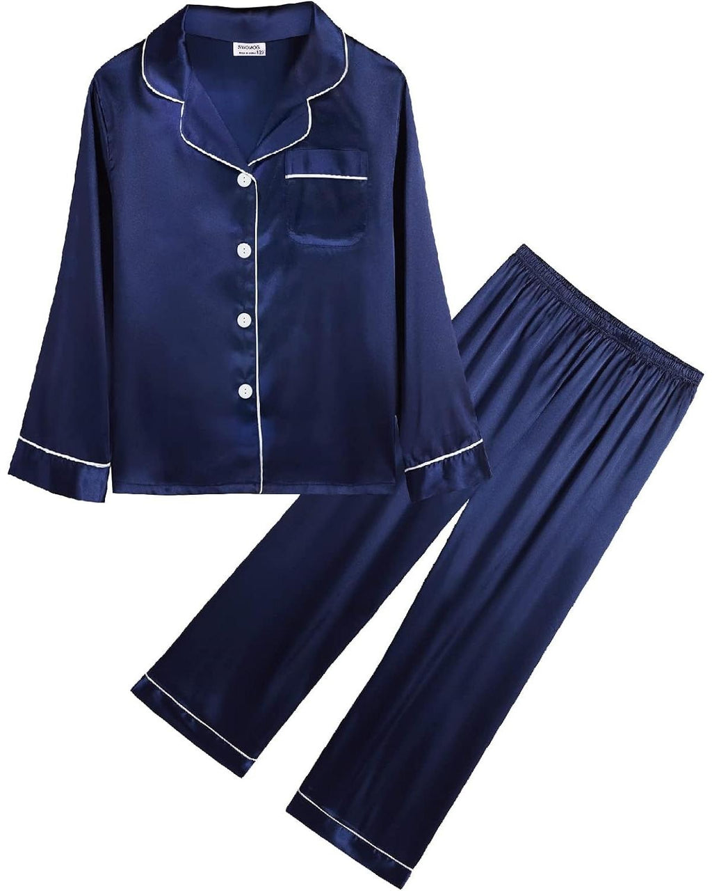Pijama Infantil Americano Calça e Camisa Manga Longa - Azul Marinho