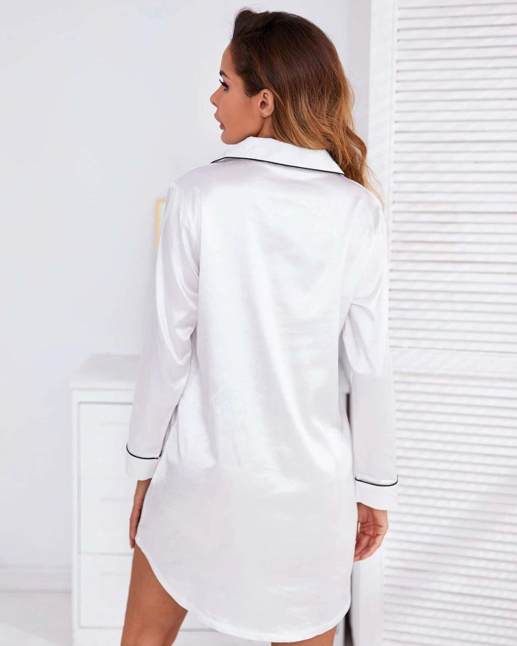 Camisola Feminina Americana Manga Longa - Branco