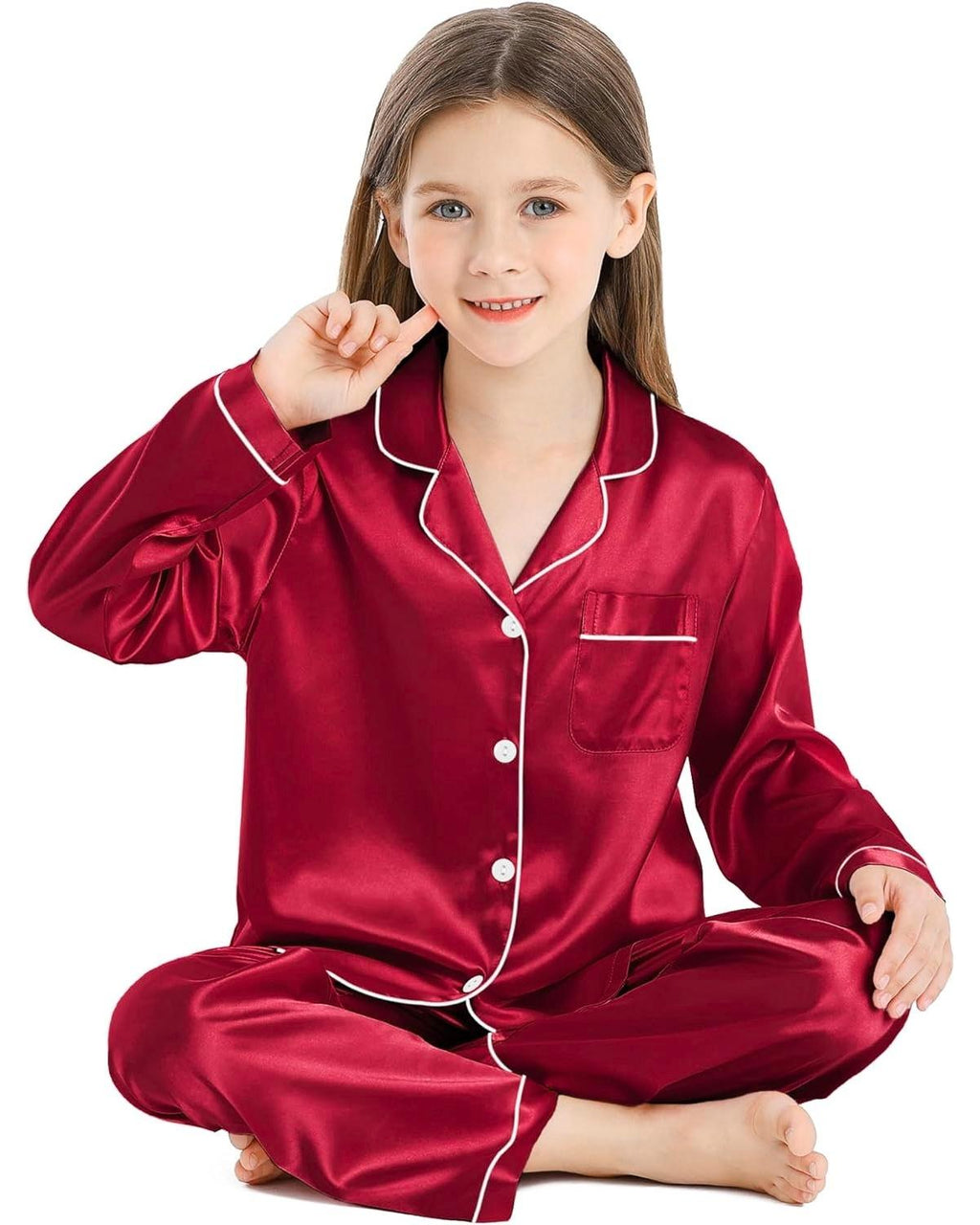 Pijama Infantil Americano Calça e Camisa Manga Longa - Vermelho