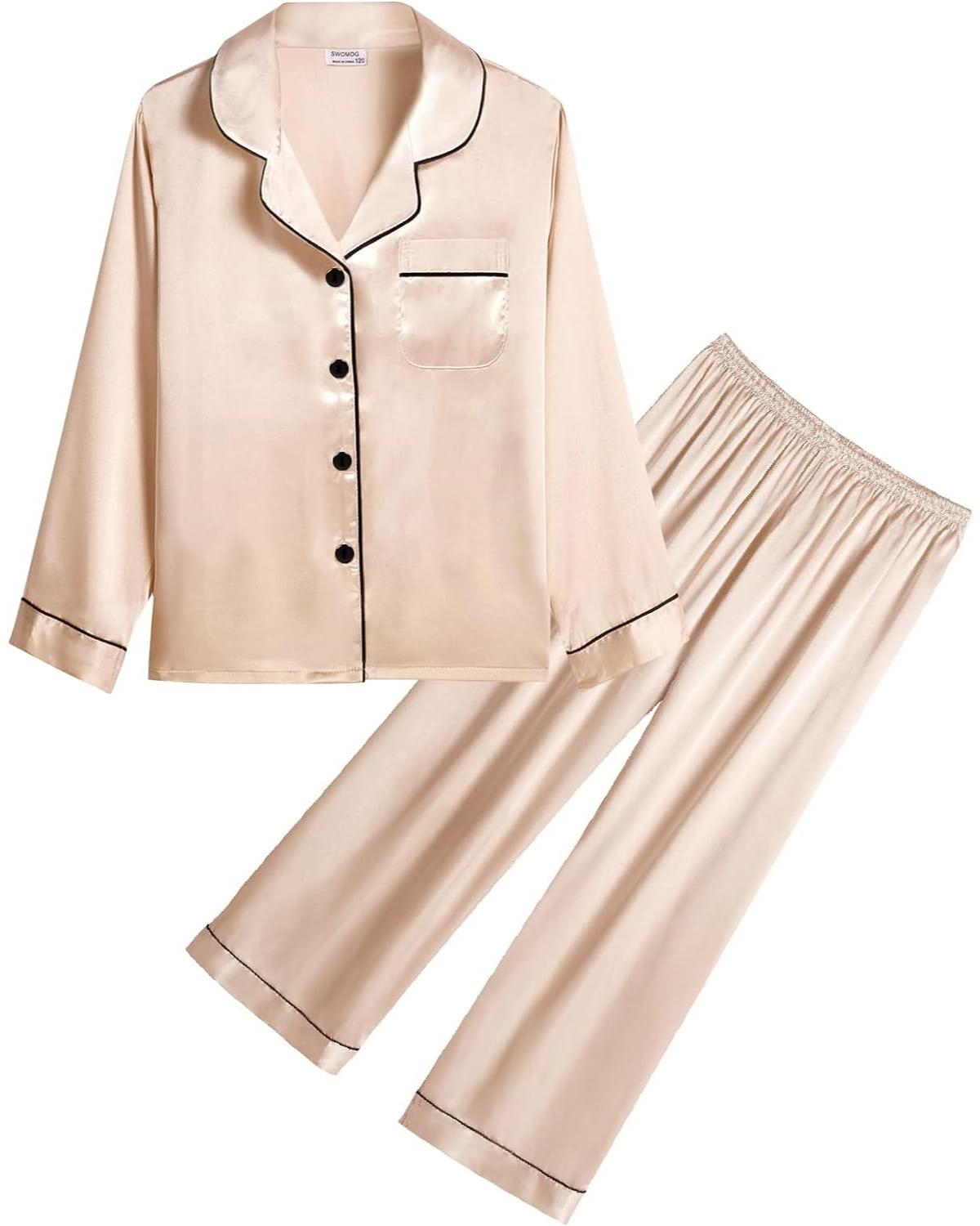 Pijama Infantil Americano Calça e Camisa Manga Longa - Champanhe