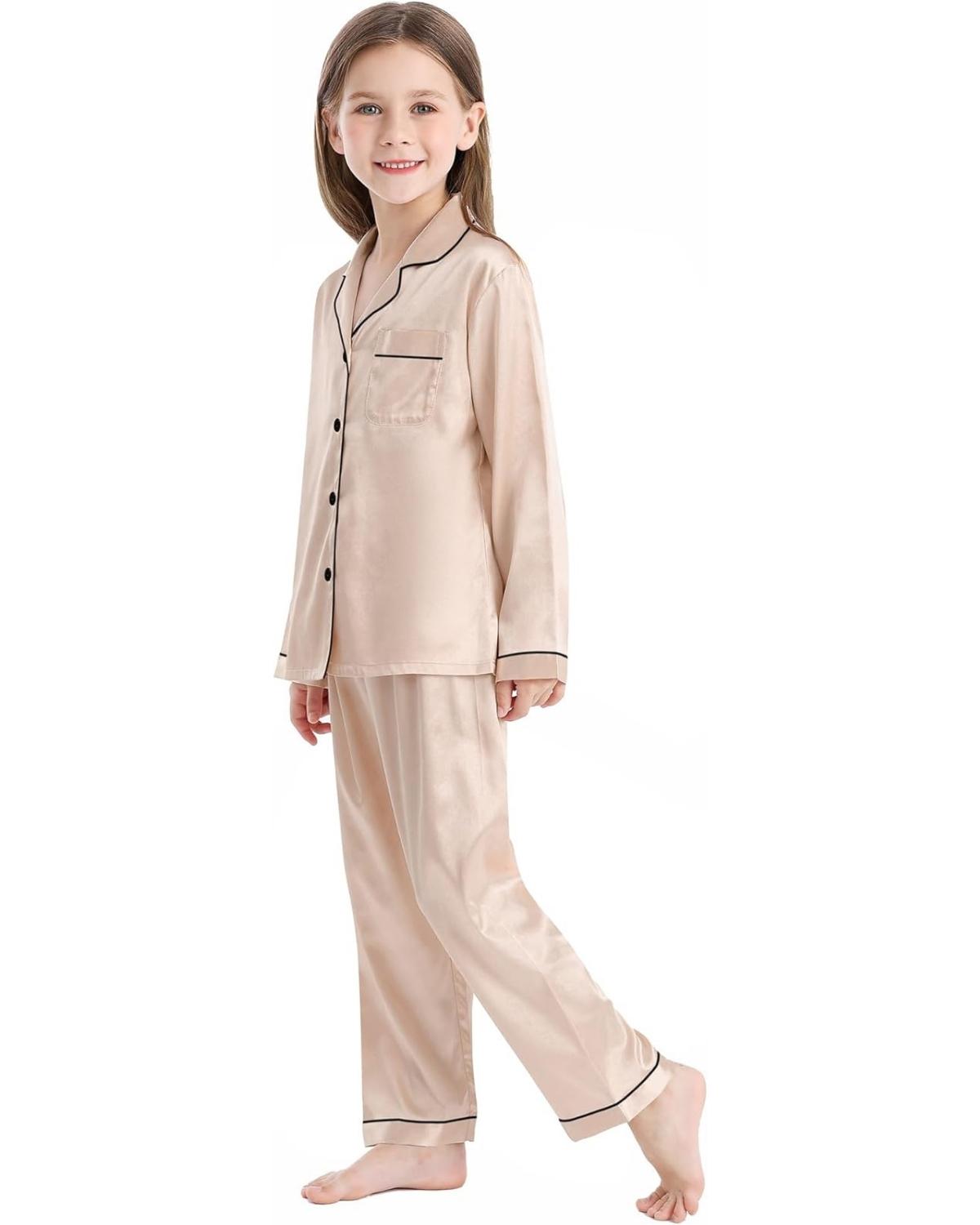 Pijama Infantil Americano Calça e Camisa Manga Longa - Champanhe