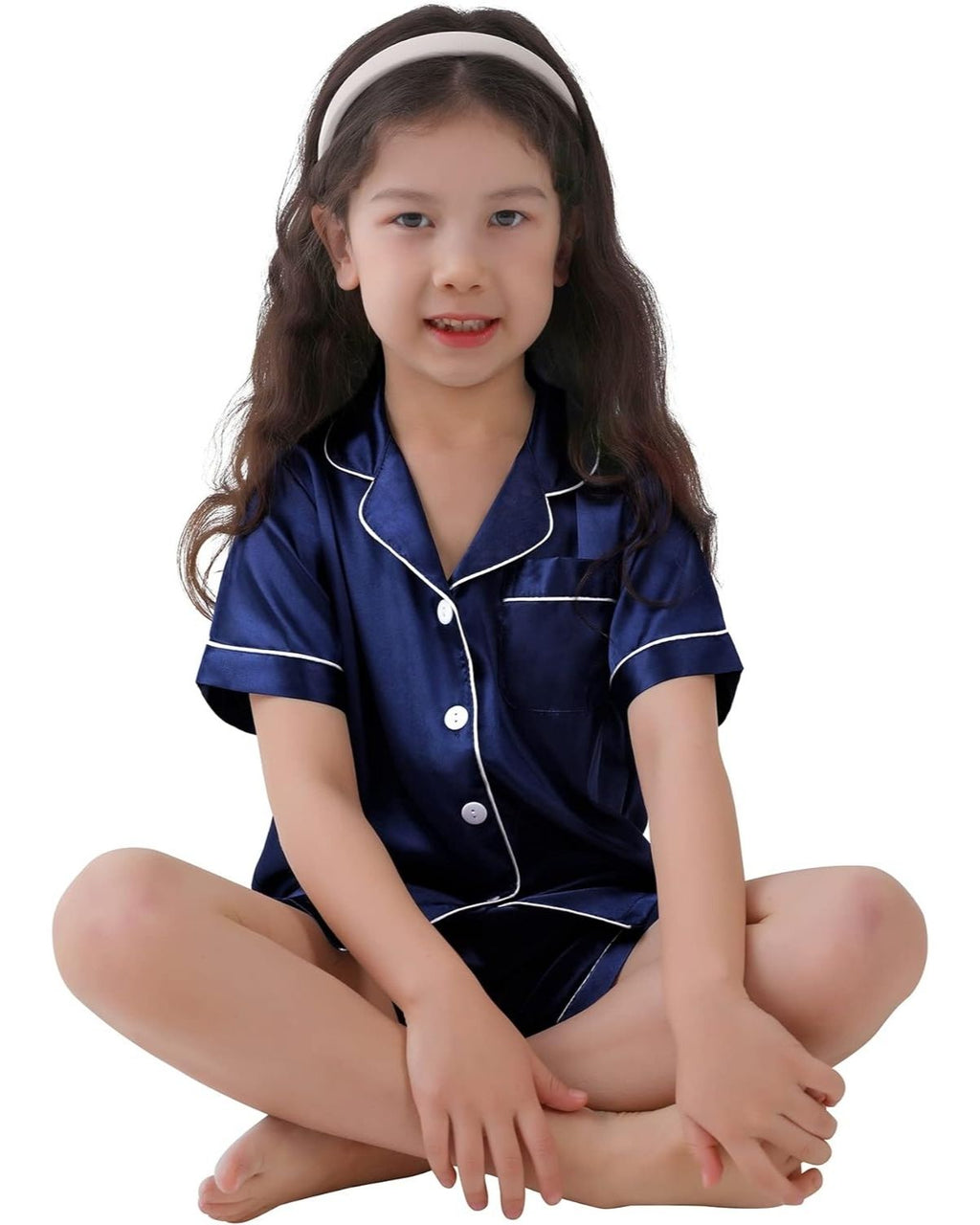 Pijama Infantil Americano Unissex Short e Camisa Manga Curta - Marinho