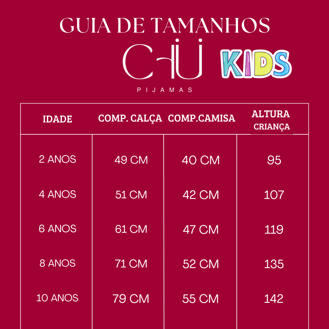 Pijama Infantil Americano Unissex Cetim Short e Camisa Manga Curta - Vermelho