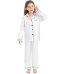 Pijama Infantil Americano Calça e Camisa Manga - Branco