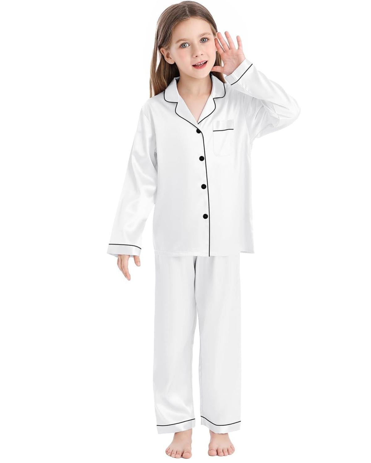 Pijama Infantil Americano Calça e Camisa Manga - Branco