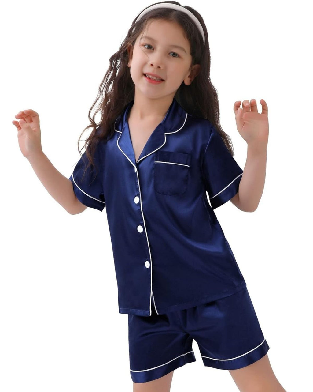 Pijama Infantil Americano Unissex Short e Camisa Manga Curta - Marinho