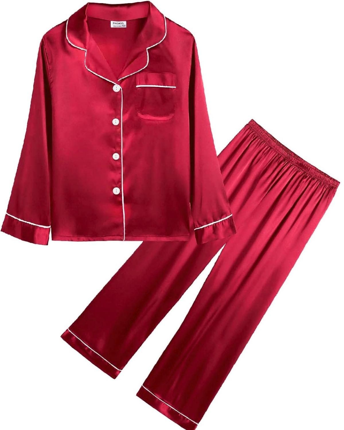 Pijama Infantil Americano Calça e Camisa Manga Longa - Vermelho