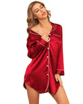 Camisola Feminina Americana Manga Longa - Vermelho