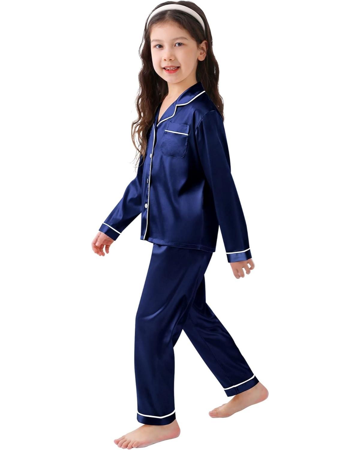 Pijama Infantil Americano Calça e Camisa Manga Longa - Azul Marinho