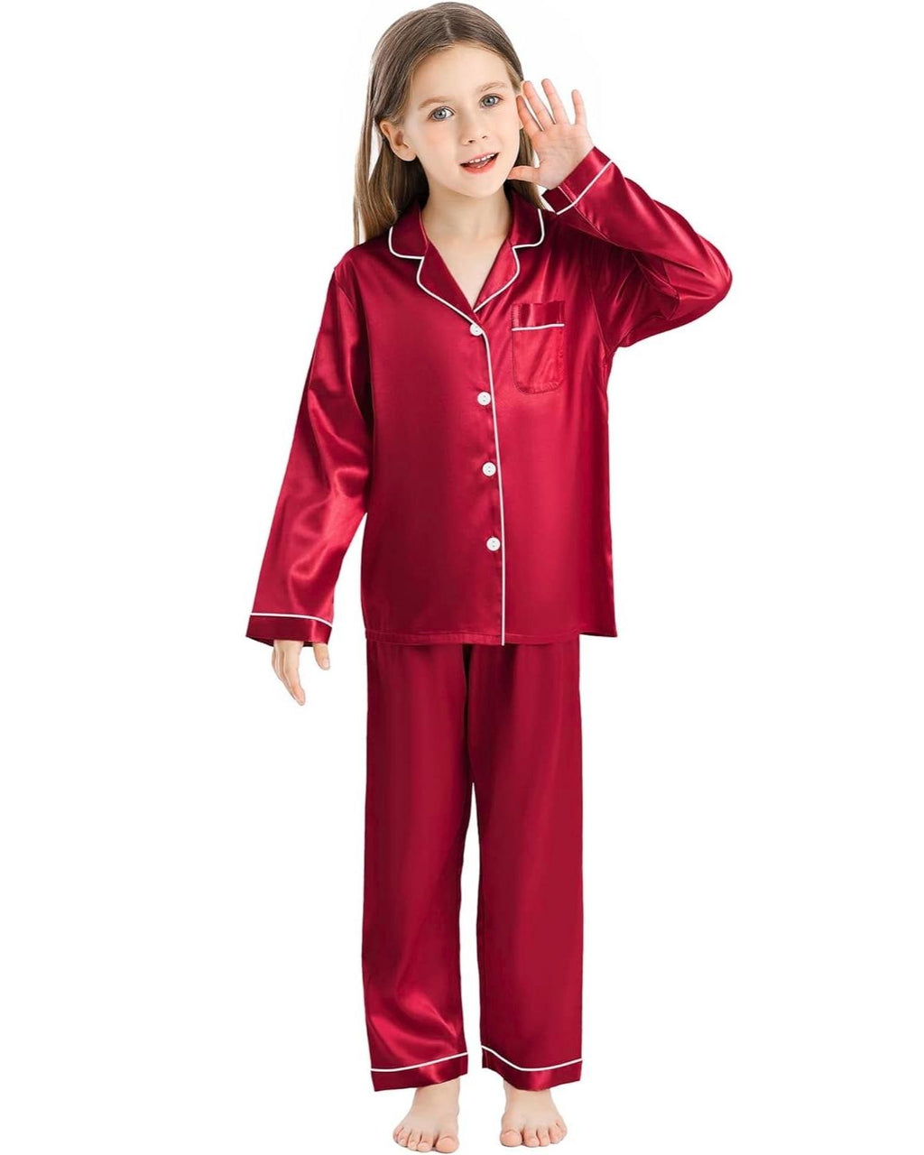 Pijama Infantil Americano Calça e Camisa Manga Longa - Vermelho