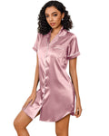 Chemise Feminina Americana Manga Curta - Rosa
