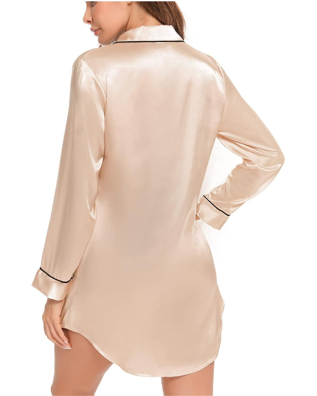 Camisola Feminina Americana Manga Longa - Champagne